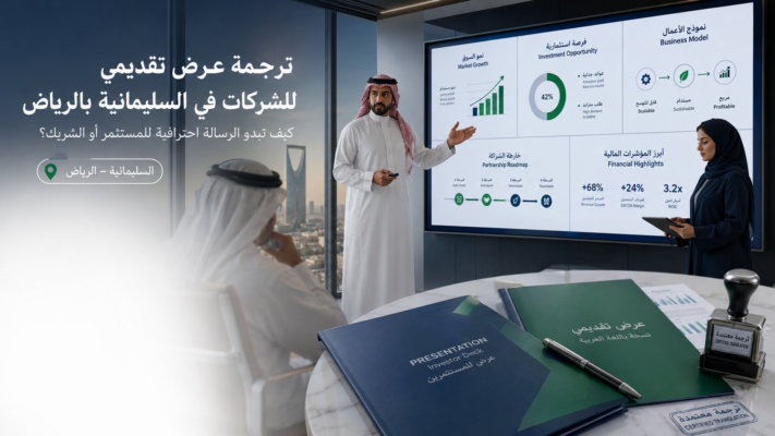 ترجمة عرض تقديمي للشركات في الرياض