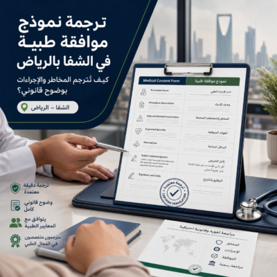 ترجمة نموذج موافقة طبية في الرياض