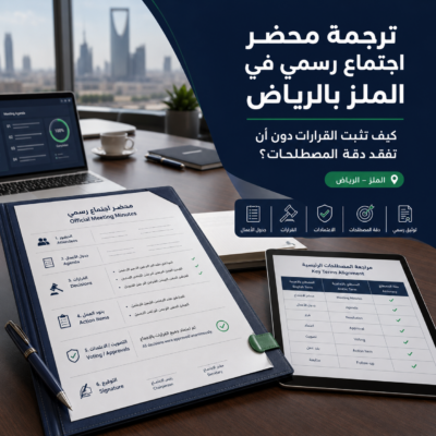 ترجمة محضر اجتماع رسمي في الرياض