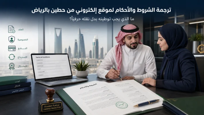 ترجمة الشروط والأحكام لموقع إلكتروني في الرياض
