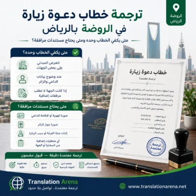 ترجمة خطاب دعوة زيارة في الرياض