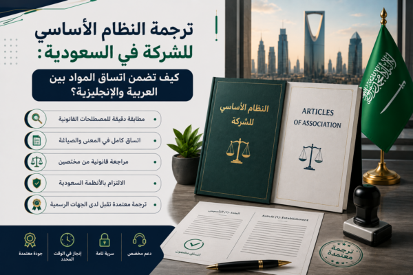 ترجمة النظام الأساسي للشركة