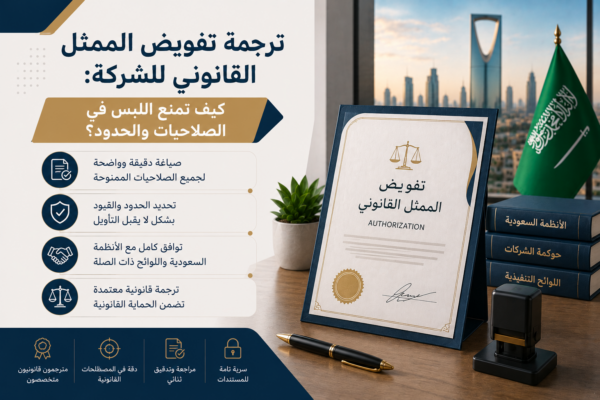ترجمة تفويض الممثل القانوني