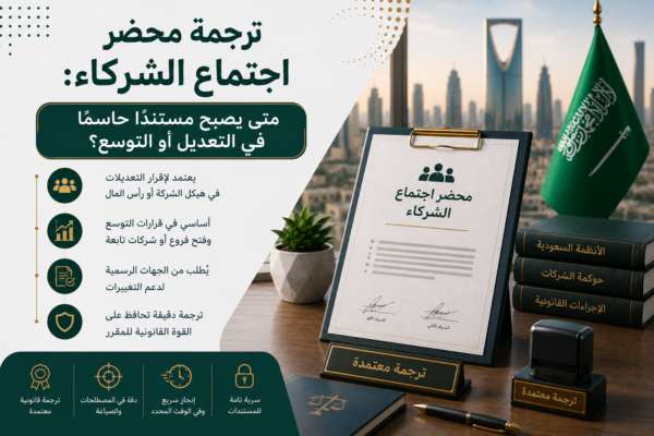 ترجمة محضر اجتماع الشركاء
