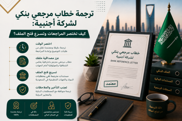 ترجمة خطاب مرجعي بنكي لشركة أجنبية