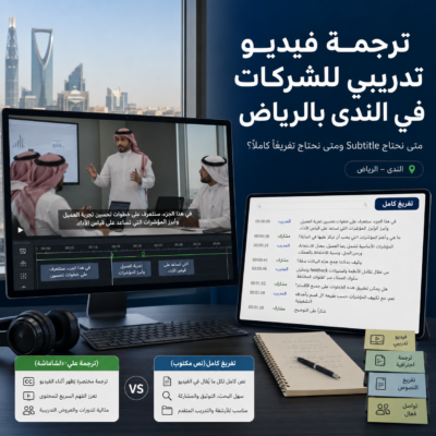 ترجمة فيديو تدريبي للشركات في الرياض