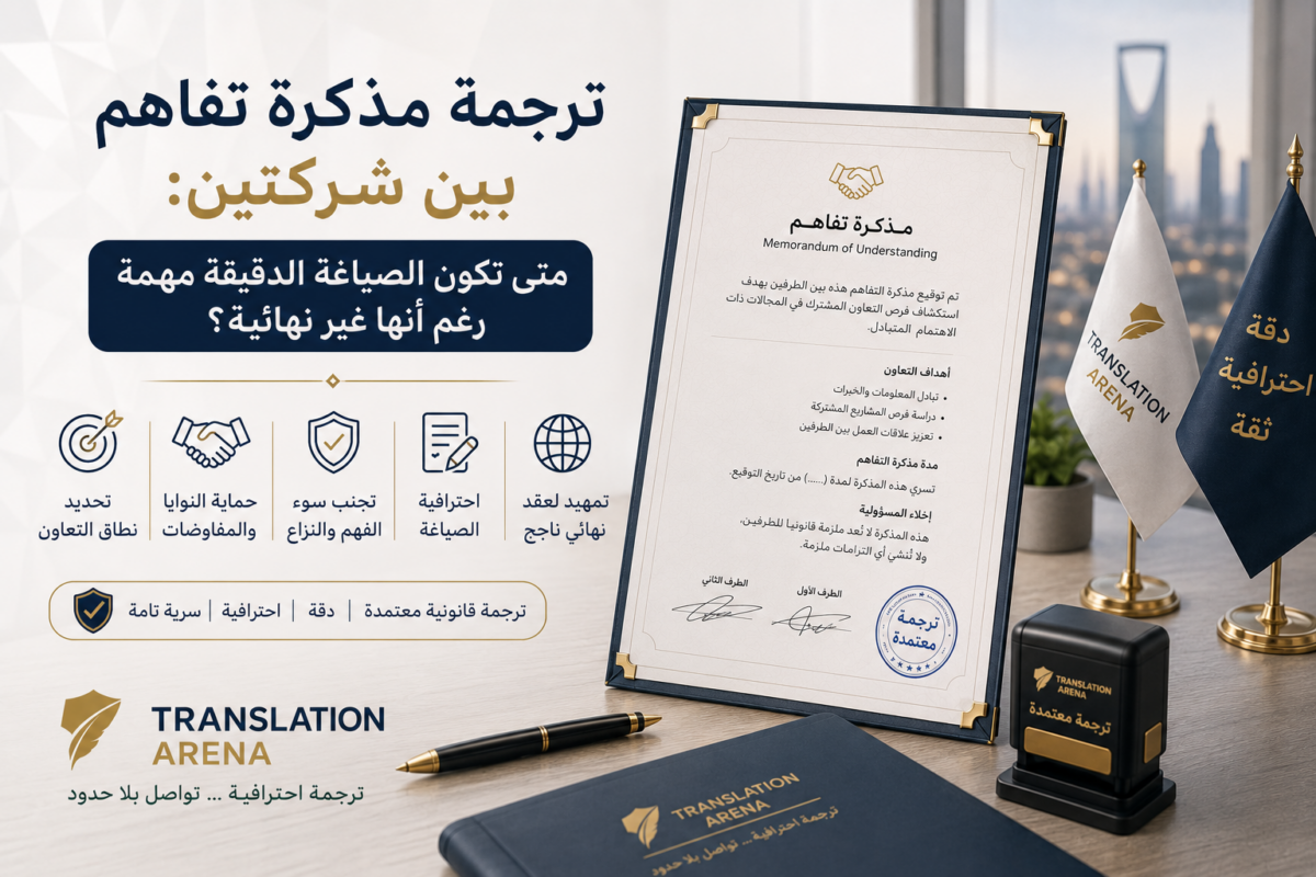 ترجمة مذكرة تفاهم بين شركتين