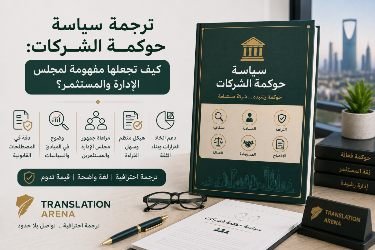 ترجمة سياسة حوكمة الشركات