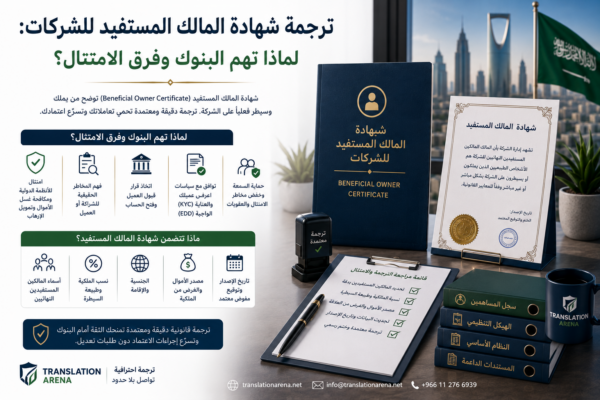 ترجمة شهادة المالك المستفيد