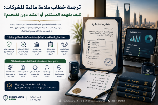 ترجمة خطاب ملاءة مالية