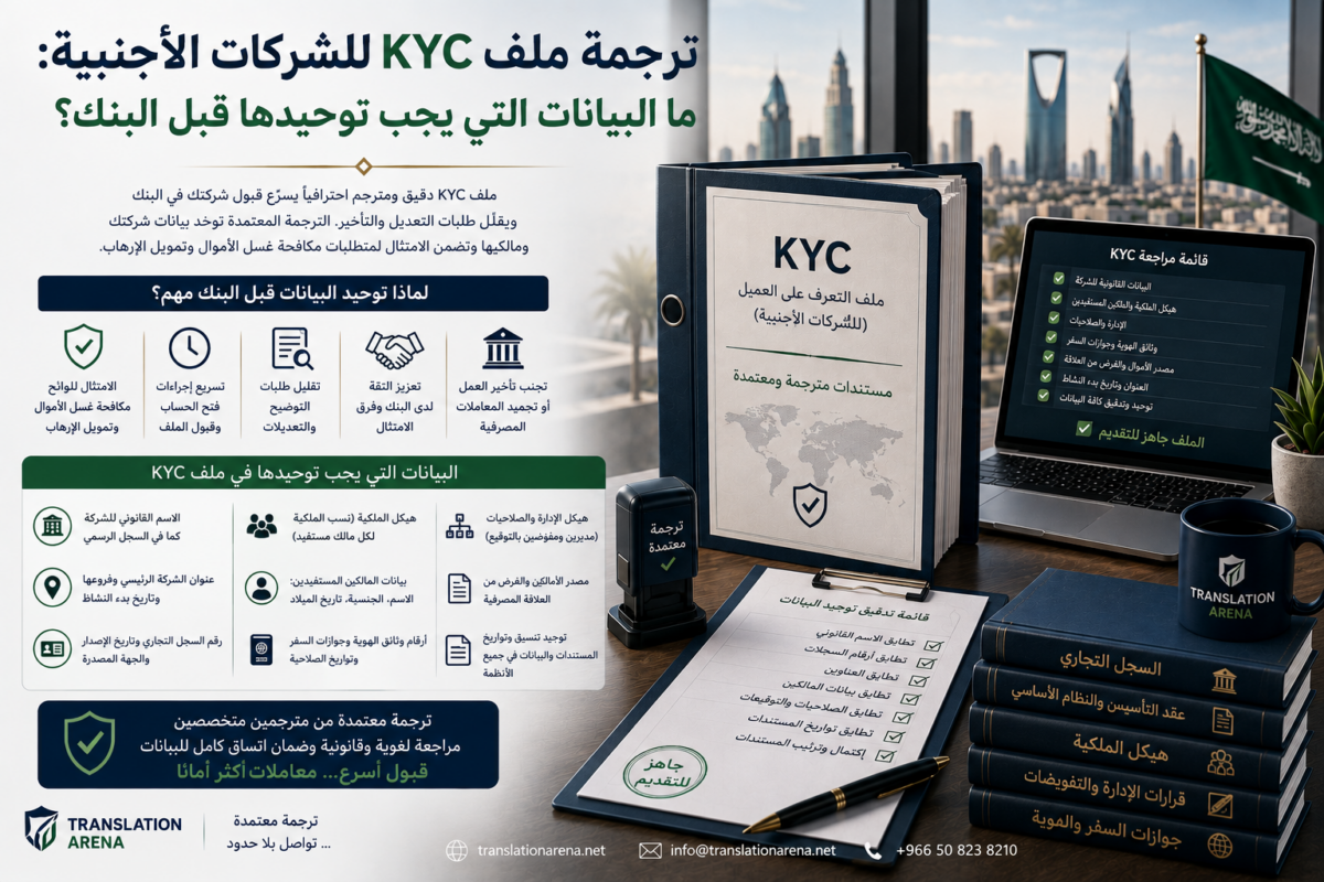 ترجمة ملف KYC للشركات