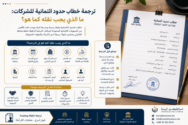 ترجمة خطاب حدود ائتمانية