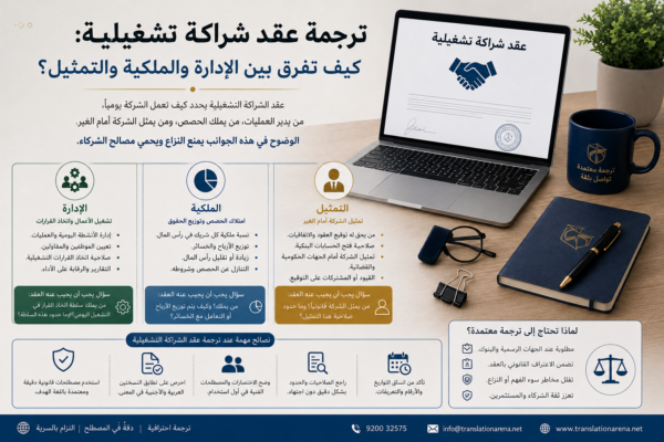 ترجمة عقد شراكة تشغيلية