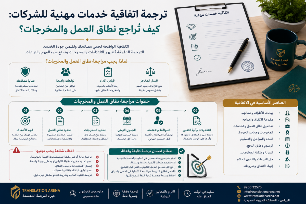 ترجمة اتفاقية خدمات مهنية