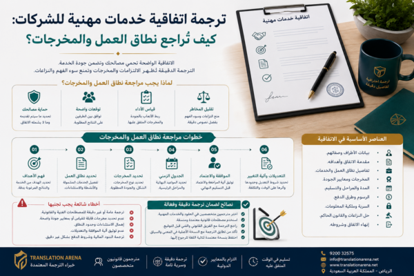 ترجمة اتفاقية خدمات مهنية