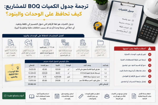 ترجمة جدول الكميات BOQ