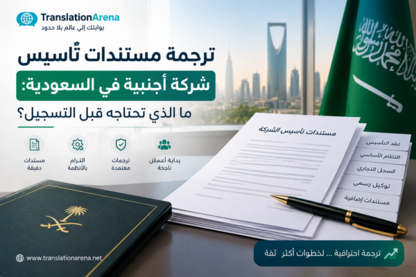 ترجمة مستندات تأسيس شركة أجنبية السعودية