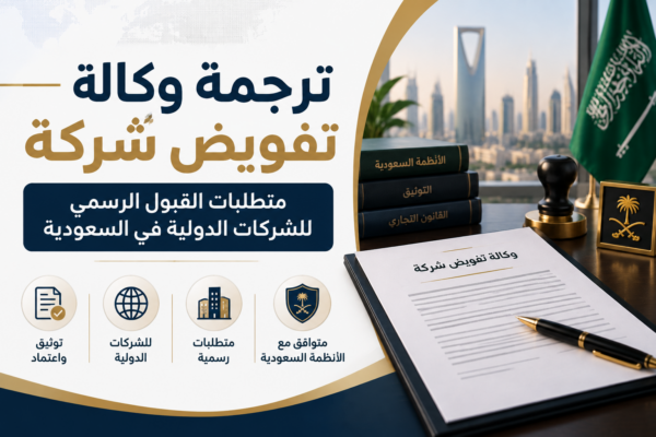 ترجمة وكالة تفويض شركة