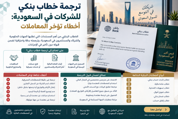 ترجمة خطاب بنكي للشركات