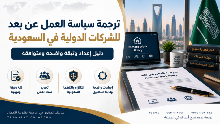 ترجمة سياسة العمل عن بعد