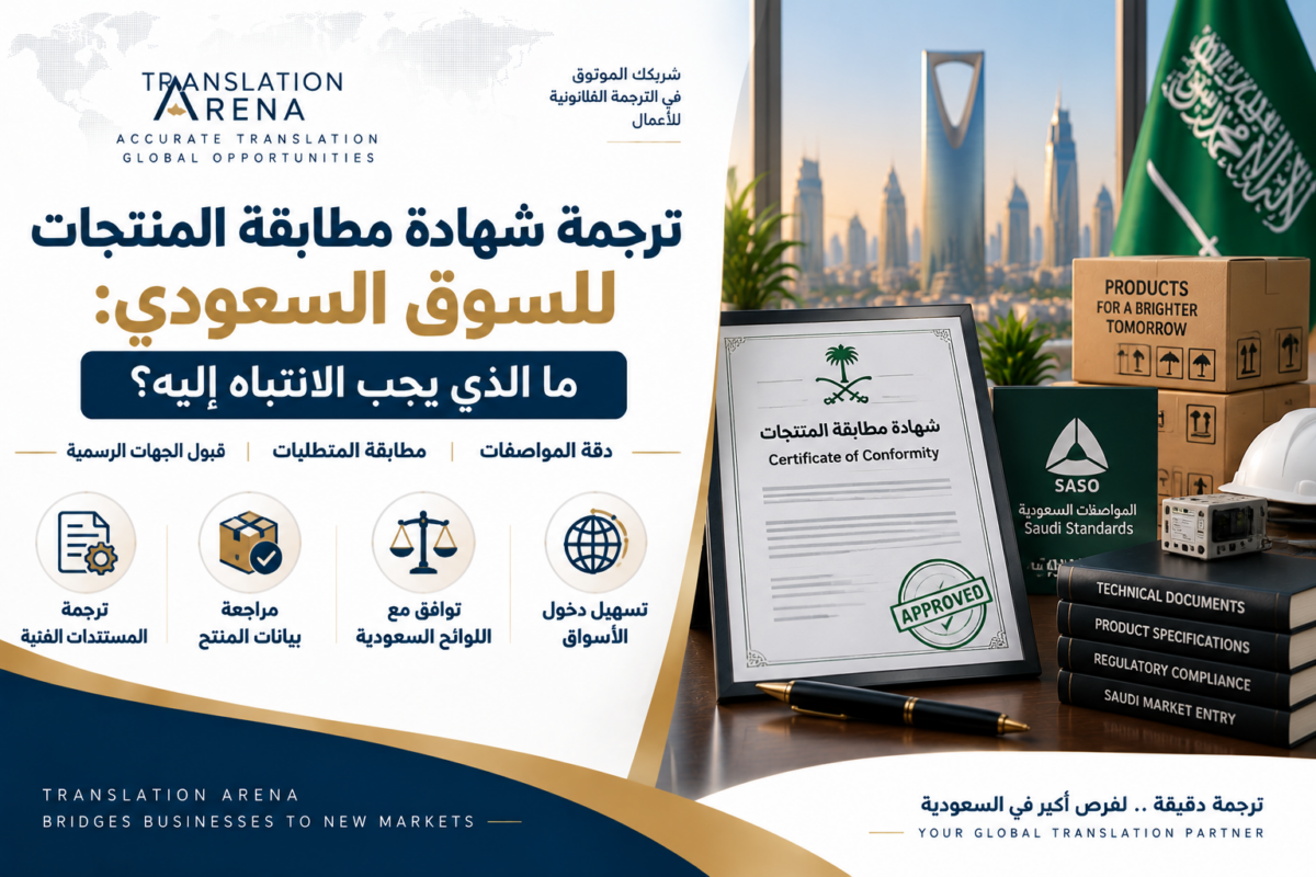 ترجمة شهادة مطابقة المنتجات