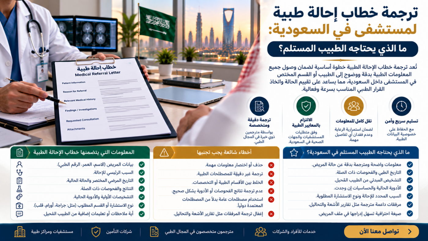 ترجمة خطاب إحالة طبية
