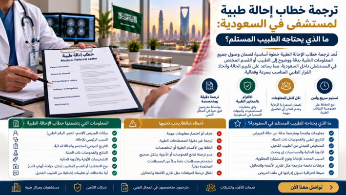 ترجمة خطاب إحالة طبية