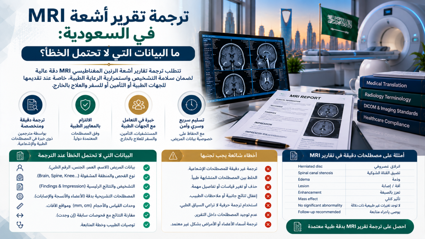 ترجمة تقرير أشعة MRI